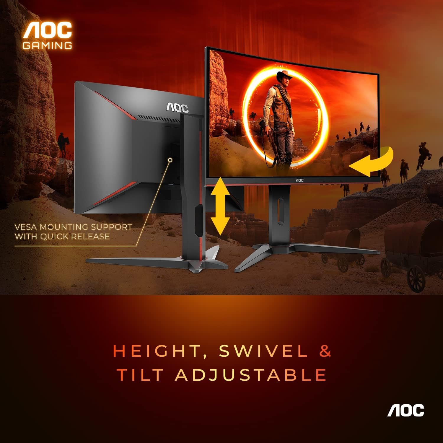 Monitor Gamer Aoc 23.6 165hz Full Hd 1ms Ajustable Dp Hdmi (USADO) - Imagen 7