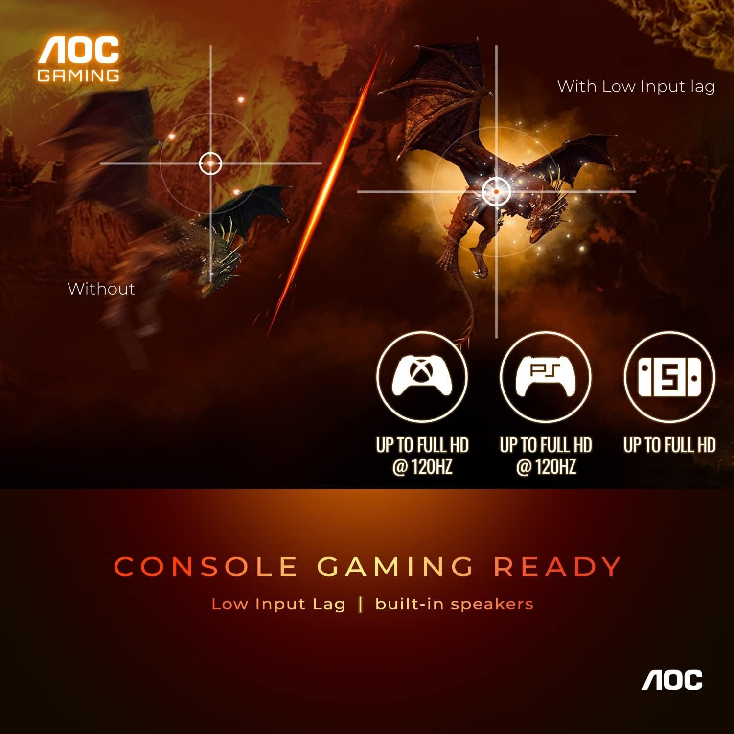 Monitor Gamer Aoc 23.6 165hz Full Hd 1ms Ajustable Dp Hdmi (USADO) - Imagen 4