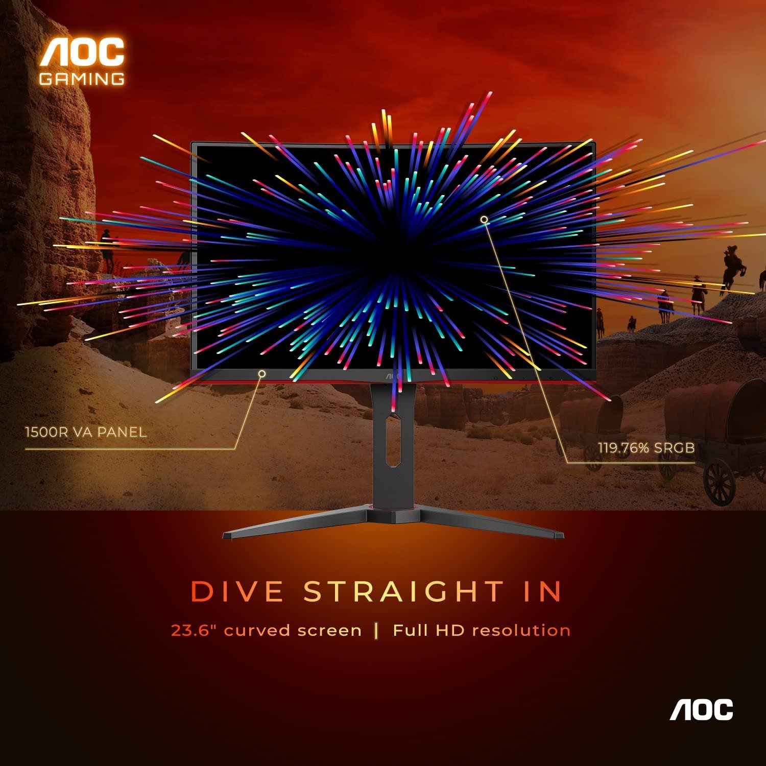 Monitor Gamer Aoc 23.6 165hz Full Hd 1ms Ajustable Dp Hdmi (USADO) - Imagen 5