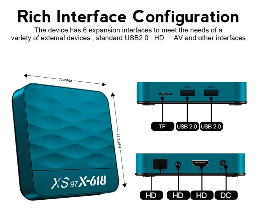 TV Box 4GB + 32GB 4K Allwinner H618 – Wi-Fi 2.4G/5G + Bluetooth - Imagen 6