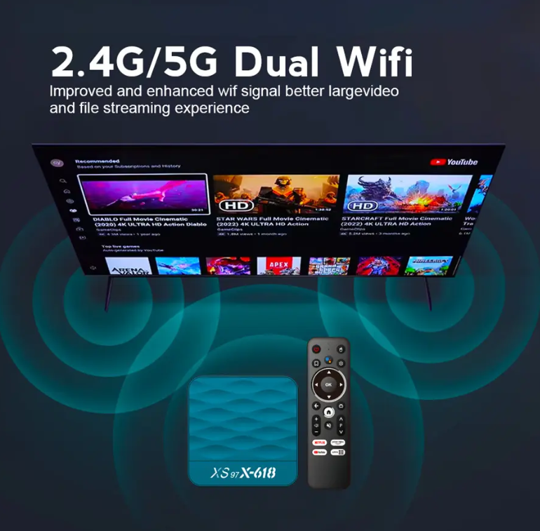 TV Box 4GB + 32GB 4K Allwinner H618 – Wi-Fi 2.4G/5G + Bluetooth - Imagen 7