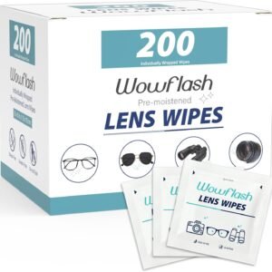 Wowflash 200 unidades de toallitas para lentes de gafas