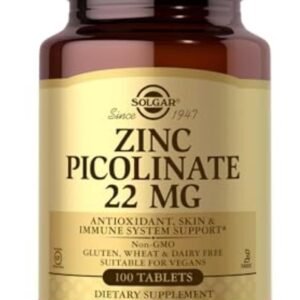 Solgar Picolinato de zinc de 22 mg, 100 tabletas