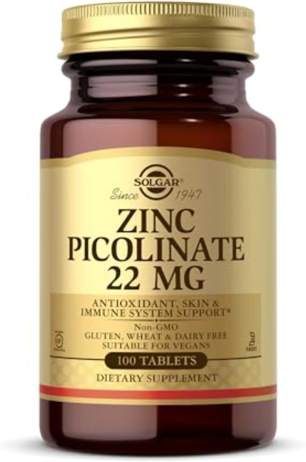 Solgar Picolinato de zinc de 22 mg, 100 tabletas
