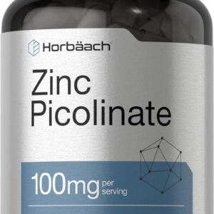Horbäach Picolinato de Zinc 100mg | 180 Cápsulas | Alta Potencia