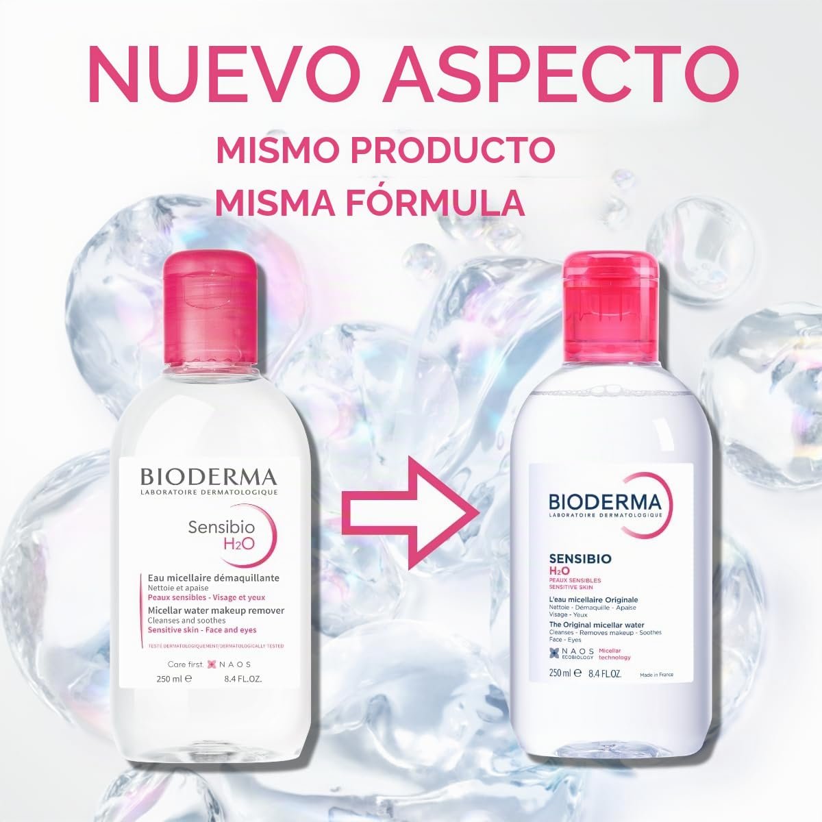 Bioderma - Sensibio - Agua Micelar H2O - Limpiador Desmaquillante - Limpiador Facial para Piel Sensible - Imagen 2