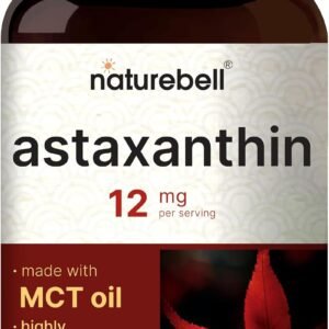 NatureBell Maximum Strength Astaxanthin 12mg, 240 Softgels - 4 Month Supply - Natural Antioxidant from Haematococcus Pluvialis Microalgae | Non-GMO, Gluten Free