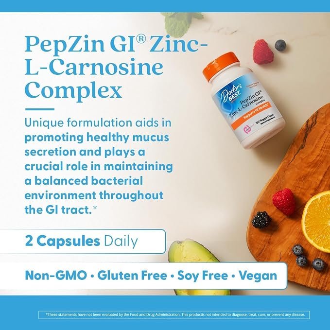 Doctor's Best PepZin GI, complejo de zinc-L-carnosina, vegano - Imagen 5